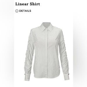 CAbi Black and White Striped Button-Down Shirt